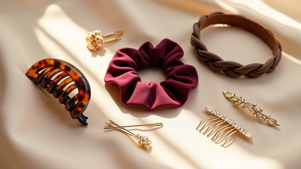 Femme utilisant différents accessoires capillaires pour sublimer sa coiffure