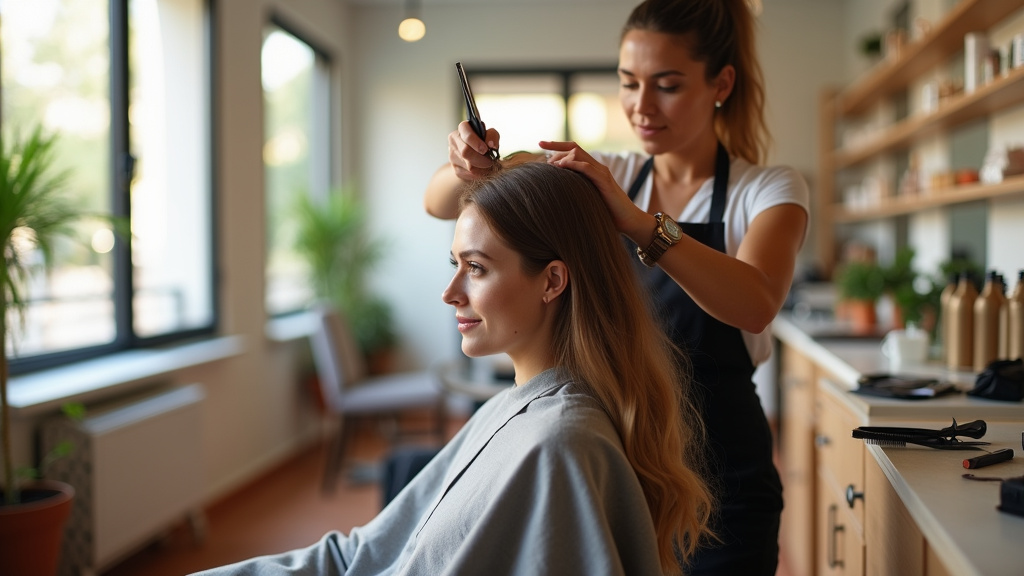 Cadre chaleureux d'un salon de coiffure à Valence