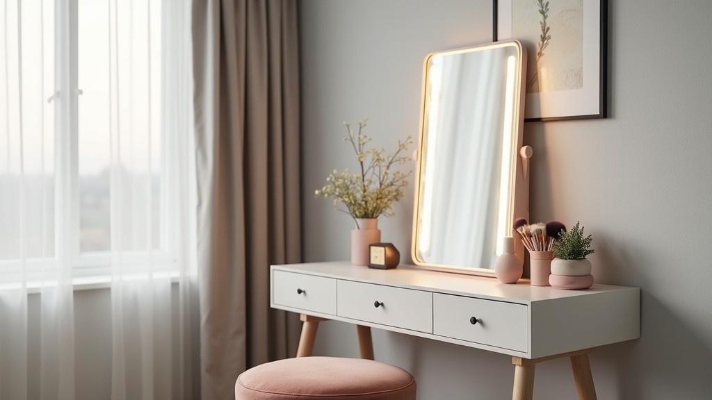 Exemple de coiffeuse murale élégante dans une chambre moderne