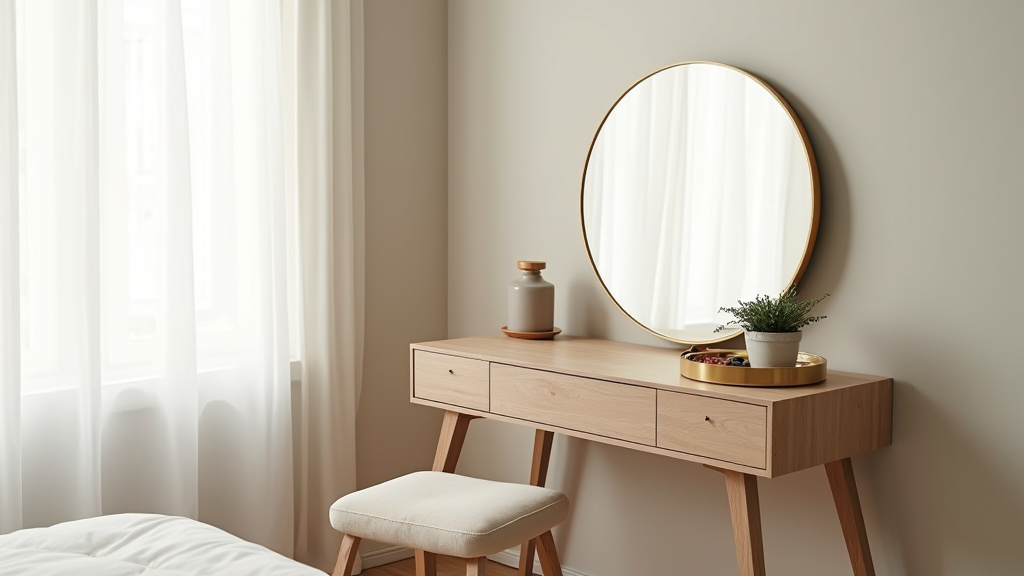 Mesure de l'espace pour une coiffeuse dans une chambre