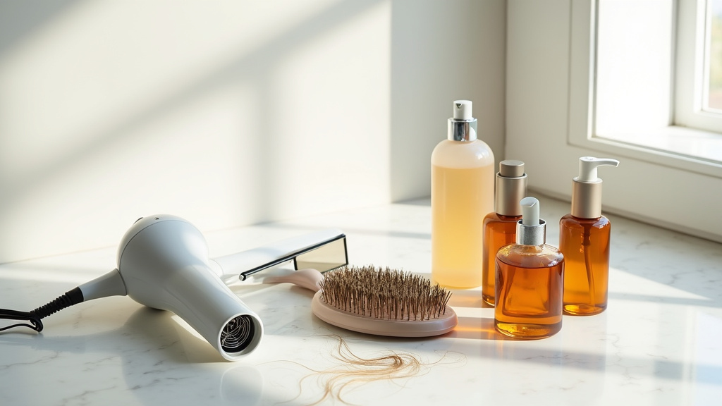 Produits de coiffure professionnels sur une étagère de boutique en ligne