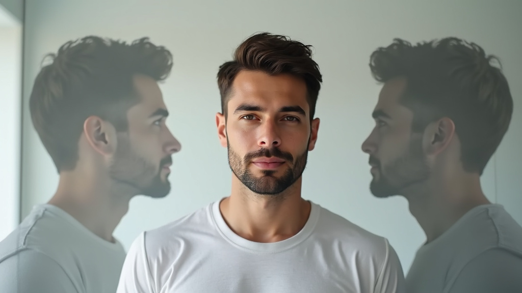 Homme se mesurant le visage pour identifier sa forme de visage