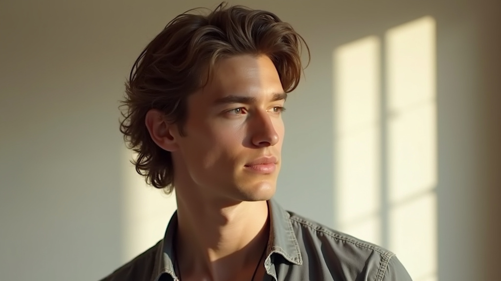 Homme avec coiffure mi-longue tendance 2026