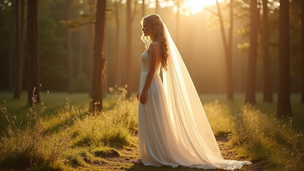 Mariée avec coiffure de mariage élégante