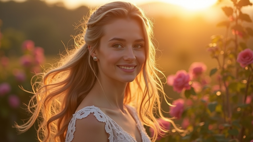 Mariée avec cheveux lâchés ondulés