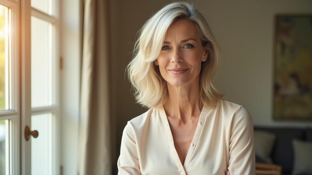Comparaison de deux coupes de cheveux pour femme de 50 ans