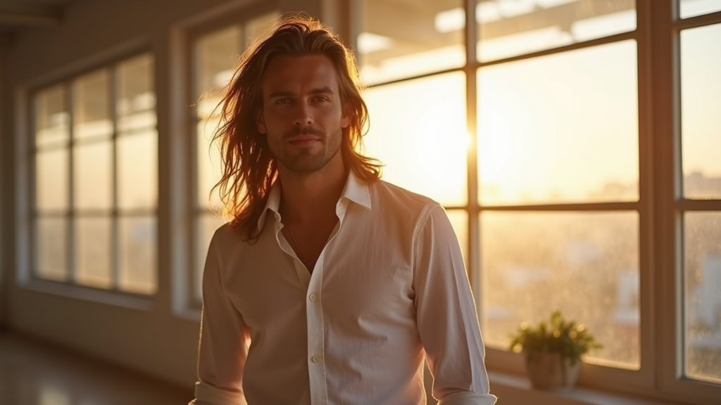 Homme avec cheveux longs stylés en 2026