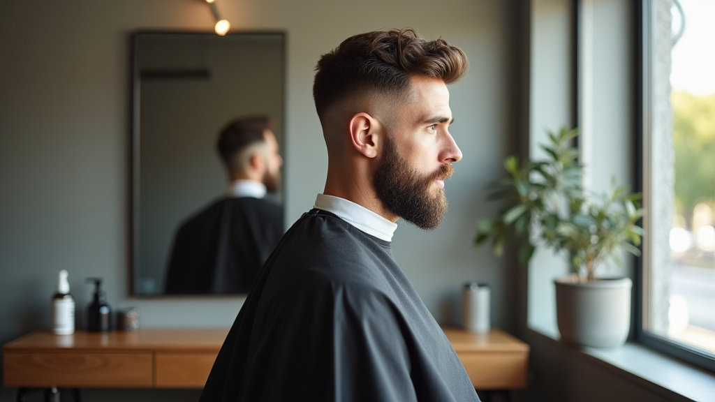 Homme entretenant sa coupe taper à la maison