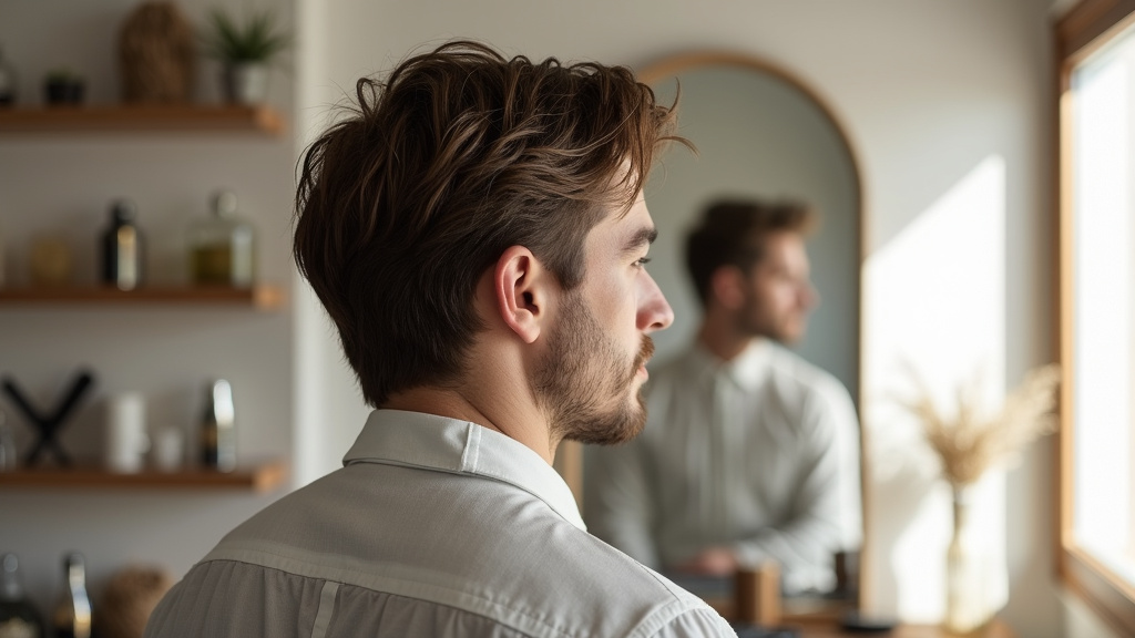 Homme avec coupe de cheveux mi-longue tendance 2026