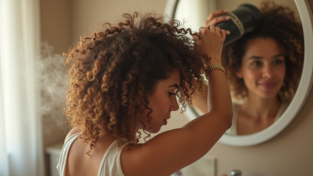 Diffuseur de sèche-cheveux en action