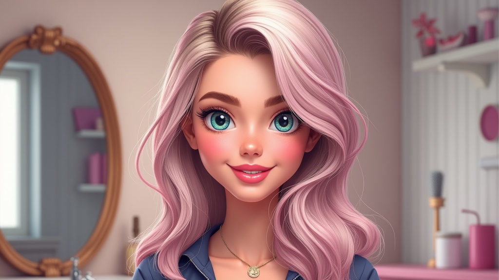 Interface de jeu de coiffure sur mobile montrant des outils variés