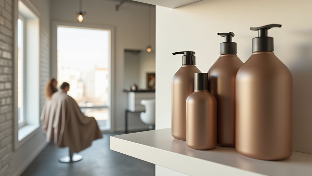 Boutique de coiffure professionnelle avec rayons de produits