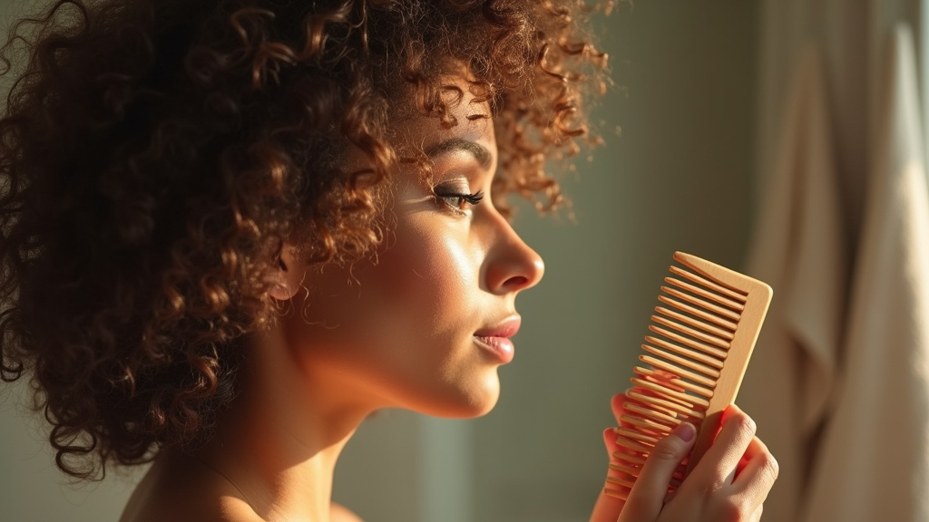 Gros plan sur une brosse démêlante flexible, montrant ses picots espacés et doux.