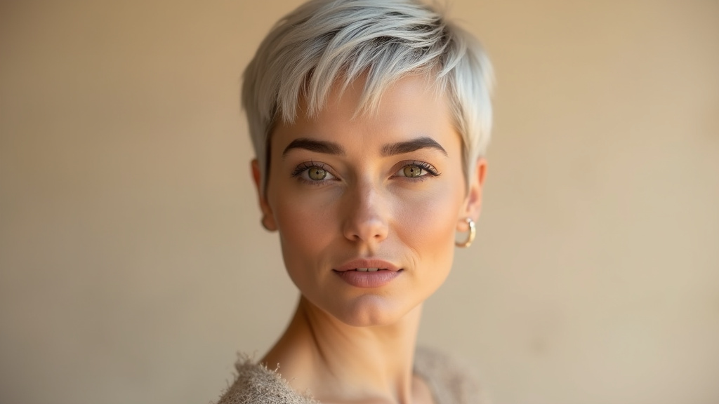 Femme avec coupe courte tendance 2026