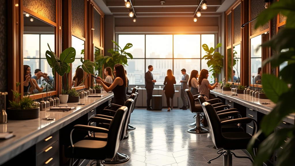 Ambiance d'un salon de coiffure moderne en 2026