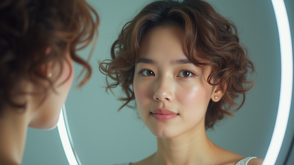 Interface d'un simulateur de coiffure en ligne montrant plusieurs options de coupe